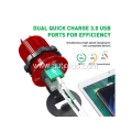 Quick Charge 3.0 12V USB Outlet, Dual USB